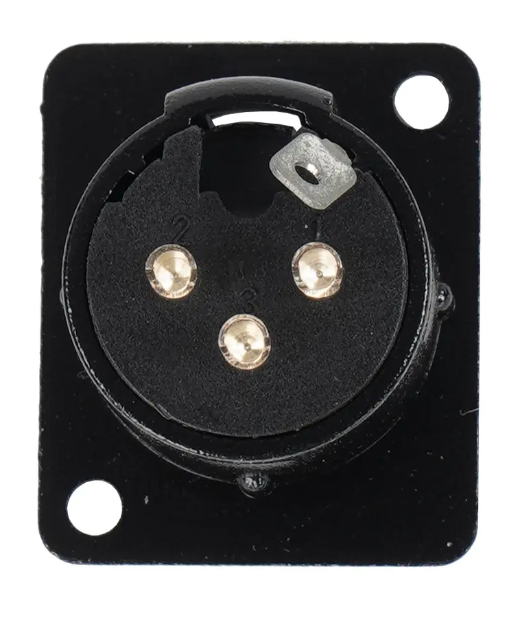 EA xlr plugg 3 pins chassi - hann sort 