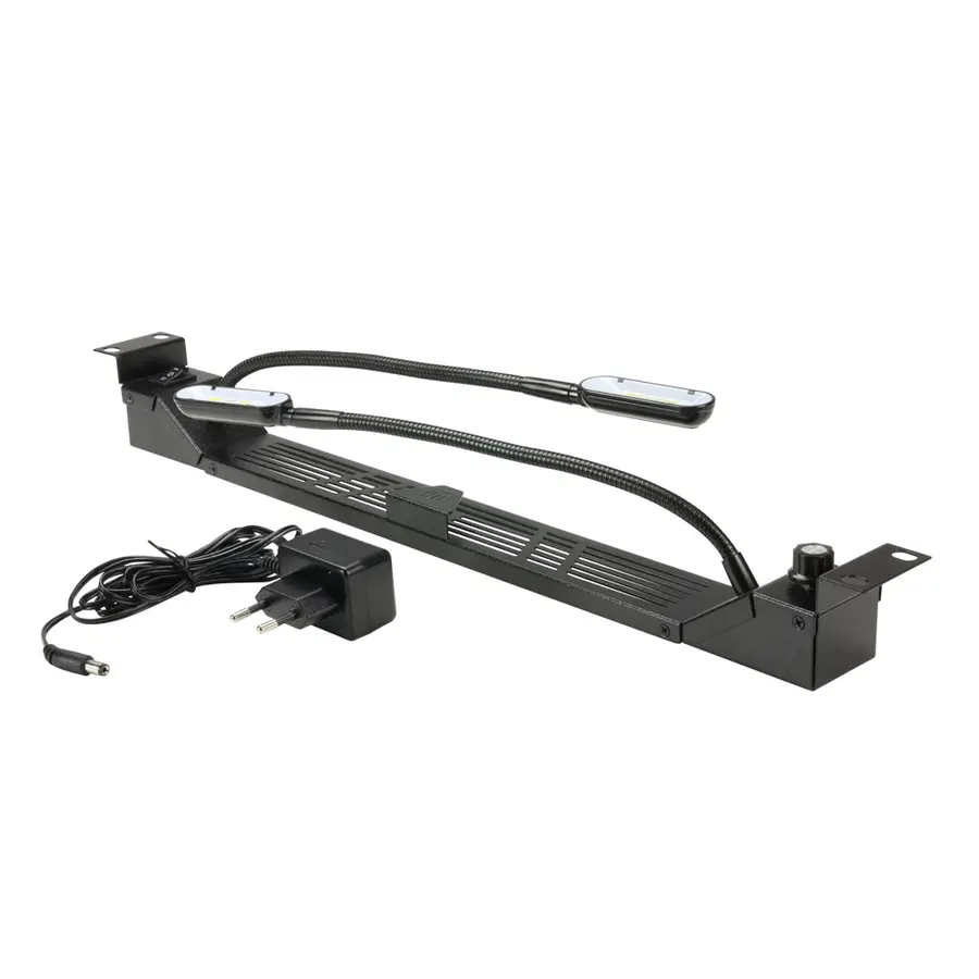Adam Hall racklys 2 svanehalser LED 19 1U 