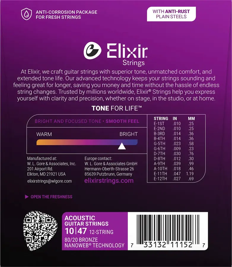 Elixir Nanoweb ak.gitar 12str. Light (010-047) 11152 