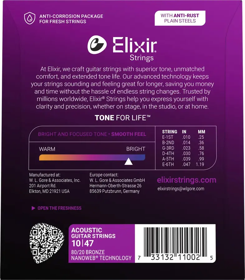 Elixir Nanoweb ak.gitar 6str. X Light (010-047) 11002 