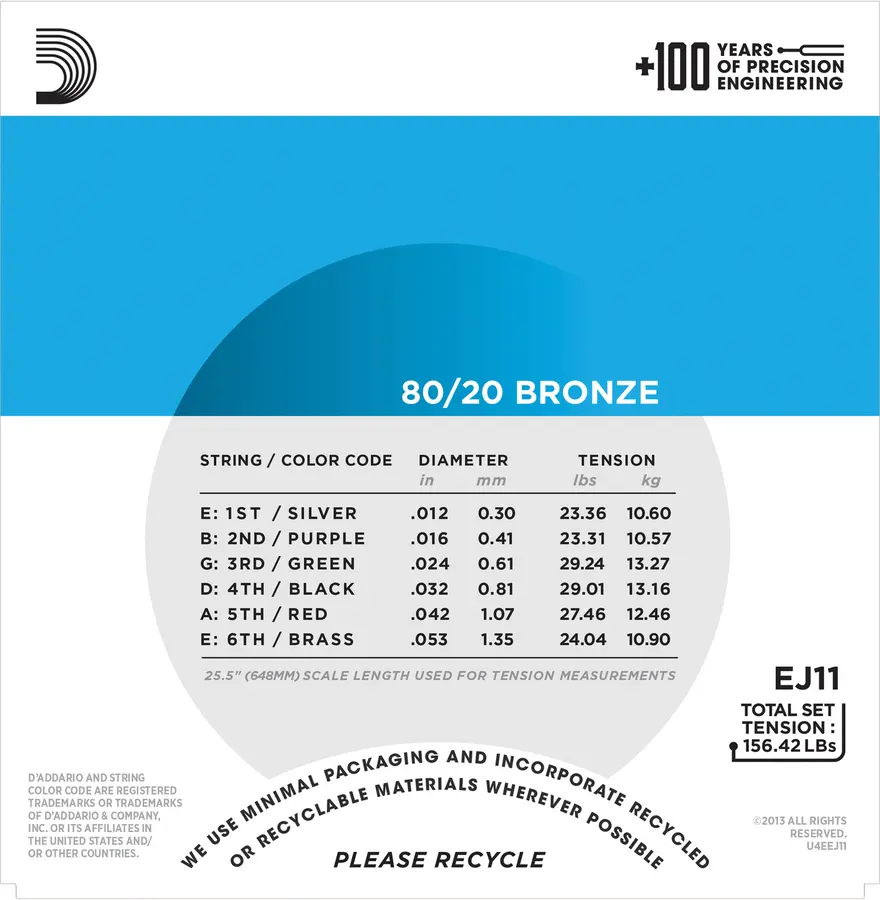 D'Addario EJ11 Bronze 80/20 (012-053) 