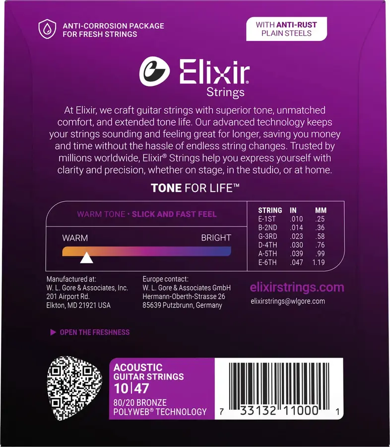 Elixir Polyweb ak.gitar 6str. (010-047) Extra Light 11000 