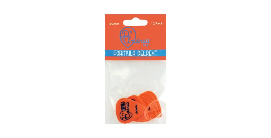 D'Andrea Plektre TD351-60TM Delrex 0,60mm Orange plekter 12-pakning 