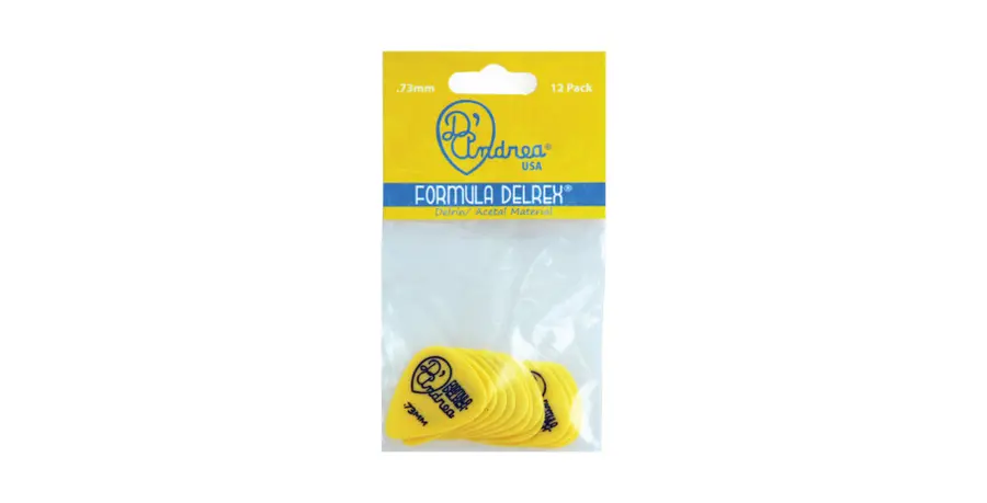 D'Andrea Plektre TD351-73MD Delrex 0,73mm Yellow (12pk) 