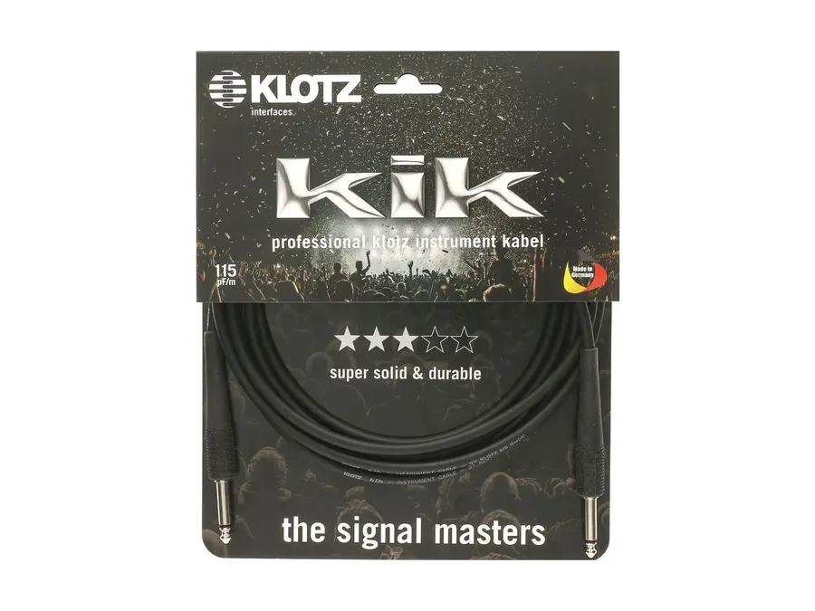 Klotz gitarkabel 6 m sort 