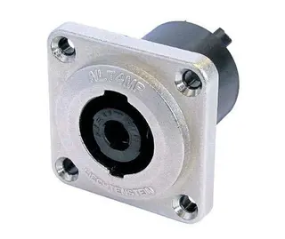 Neutrik speakon chassi 4p (f) metall, sølv finish (NLT4MP)
