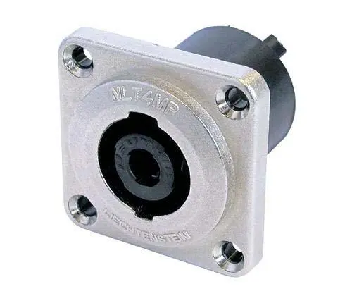 Neutrik speakon chassi 4p (f) metall, sølv finish (NLT4MP) 