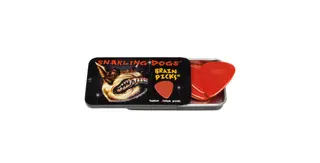 D'Andrea Plektre Brain P. Tin Box 0.73mm Red 12-pakning