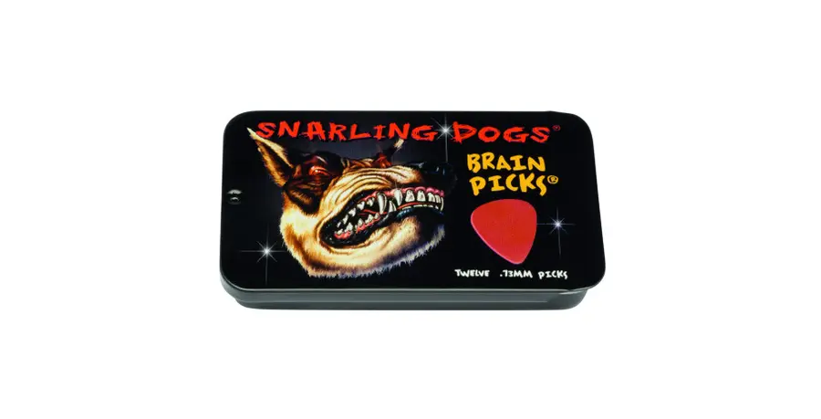 D'Andrea Plektre Brain P. Tin Box 0.73mm Red 12-pakning 