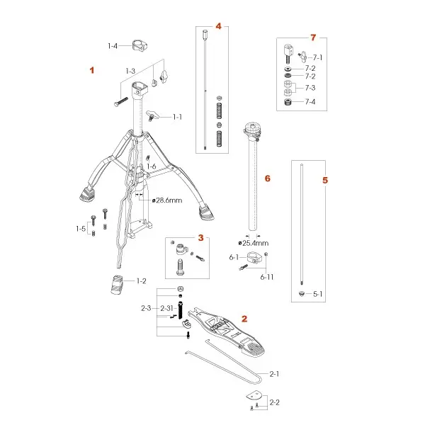 Tama HH-75W-5 Upper tube assembly 