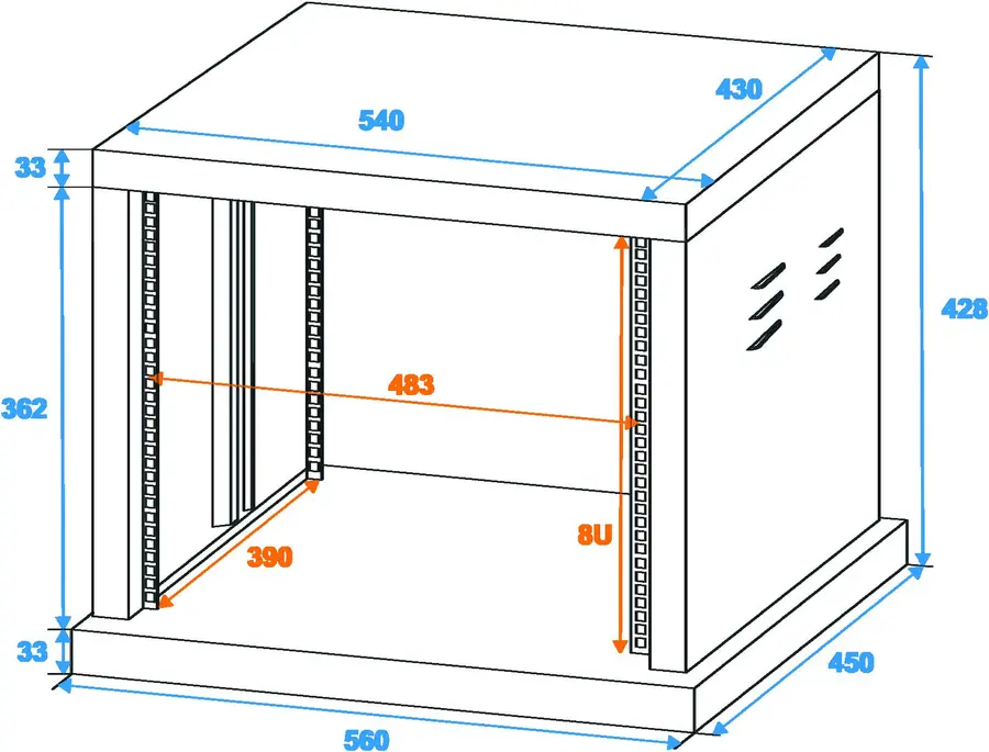 Steel rack SR-19, 8 units 