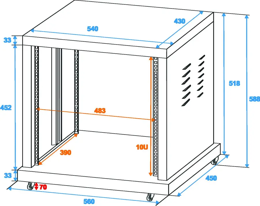 Steel rack SR-19, 10 units 