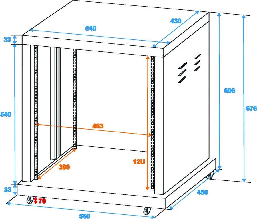 Steel rack SR-19, 12 units 