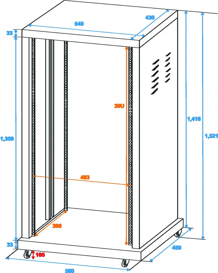Steel rack SR-19, 30 units 