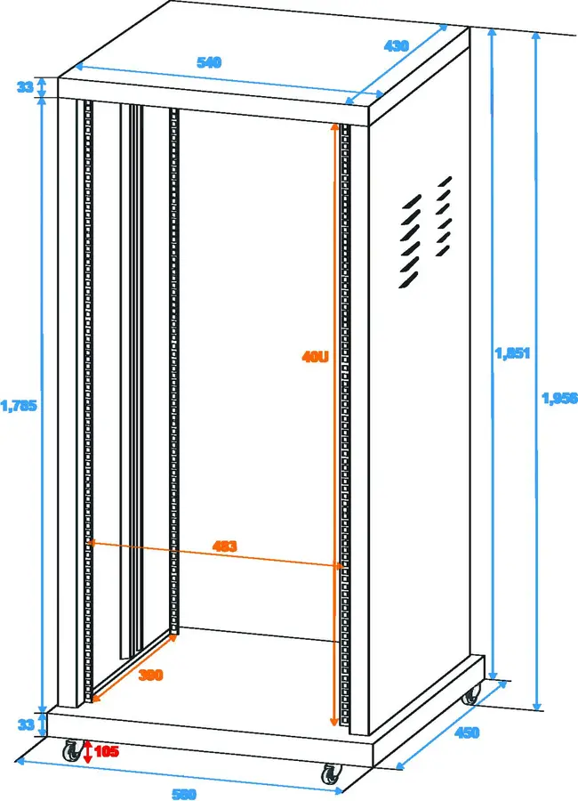 Steel rack SR-19, 40 units 