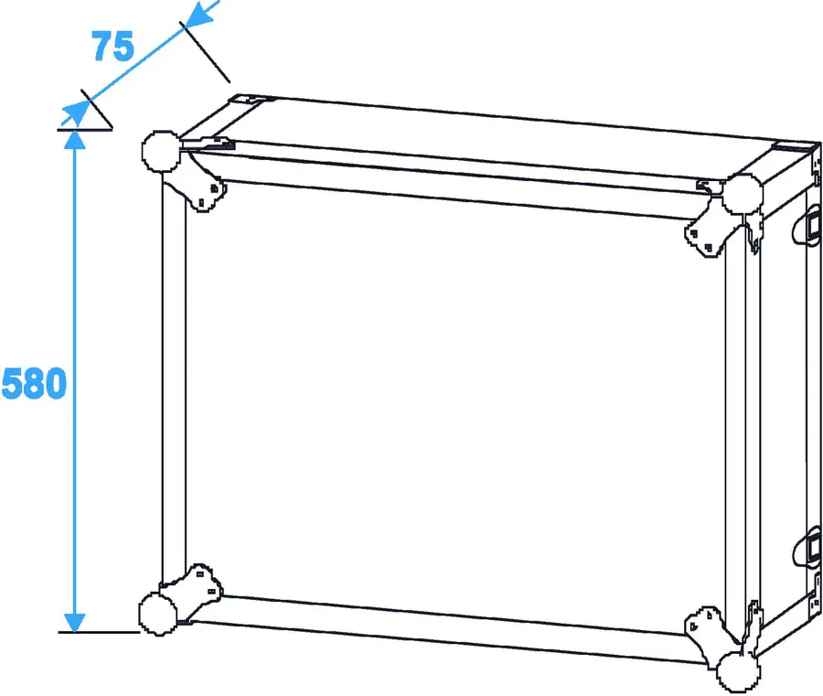 Effect rack CO DD, D:36cm, 12U, svart 