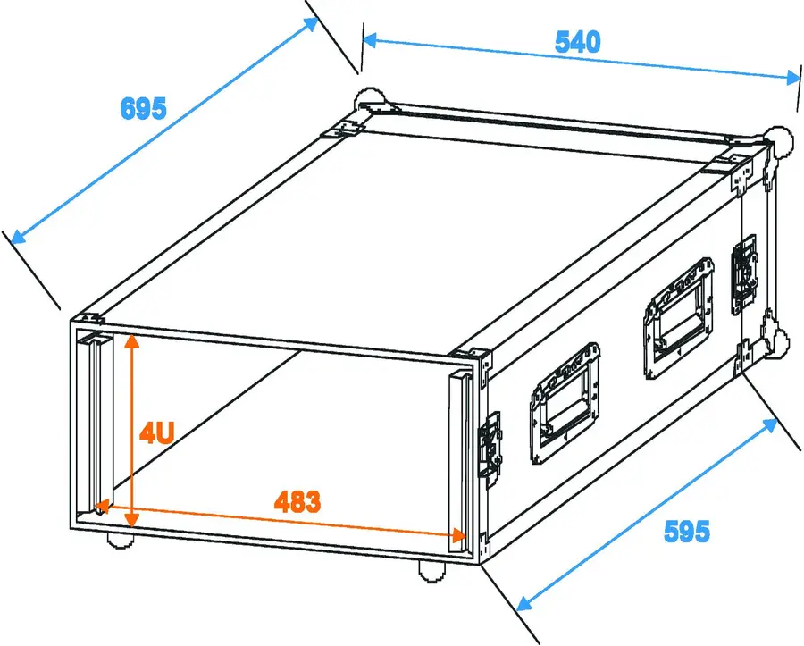 Amplifier rack PR-2ST,  4U, 55cm deep 