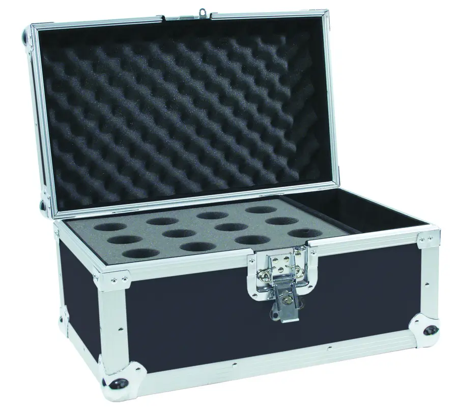 Microphone case for 12 mikrofoner, sort finish 