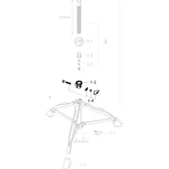Tama HB855WN8LC, Bolt (M8X55mm), L-plate &amp; nut til HT-stol