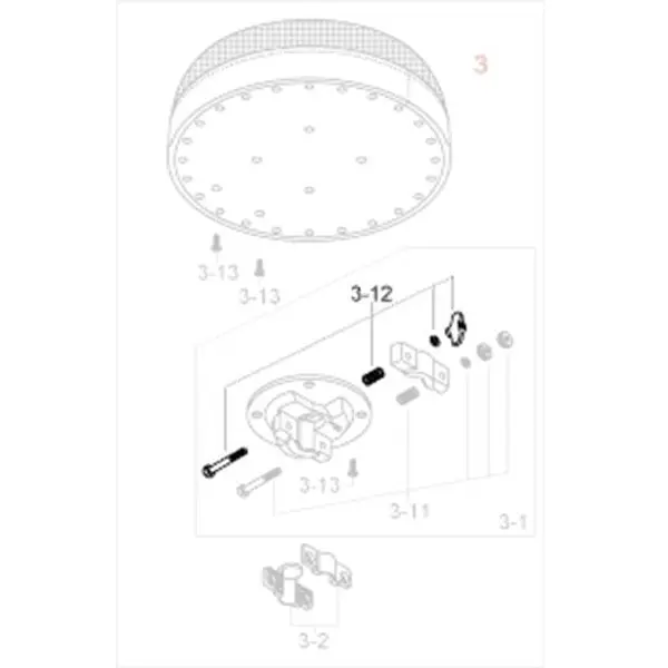 Tama HB860WN8S, Bolt,spring,washer & wing nut til HT-stol 