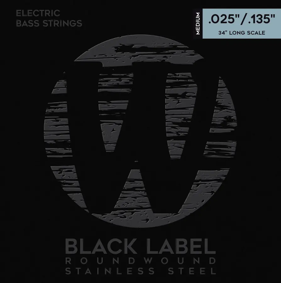 Warwick Black Label Bass String Set (025-135) S.Steel, 6-Str, Medium 