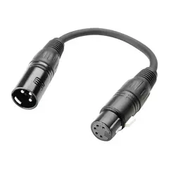Dmx overgangskabel 5p(f) til 3p(m) 20cm