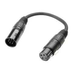 Dmx overgangskabel 3p(f) til 5p(m) 20cm K3DGF0020
