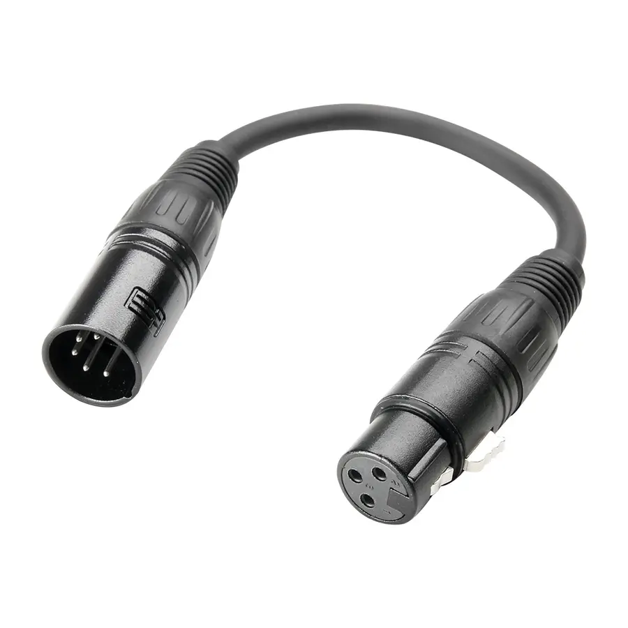 Dmx overgangskabel 3p(f) til 5p(m) 20cm K3DGF0020 