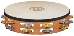 Meinl TAH-2-M-SNT Wood Tamburin,m/Skinn,Brass/Nikk. Dobb (M)