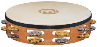 Meinl TAH-2-M-SNT Wood Tamburin,m/Skinn,Brass/Nikk. Dobb (M)