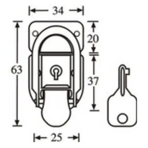 Adam Hall Hardware 1604 - Drawbolt small nickel-plated 