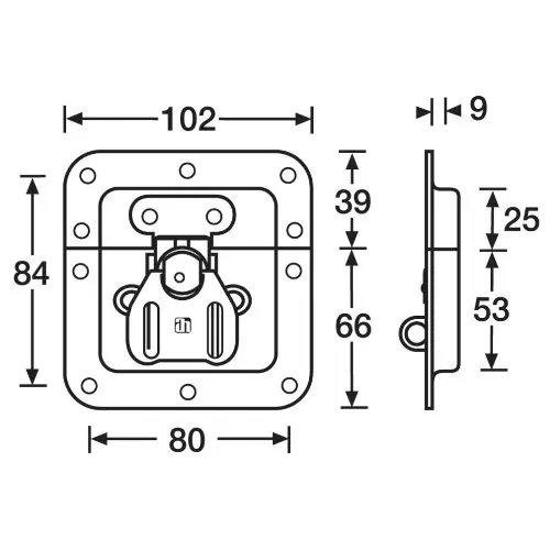 Adam Hall Hardware 17233 - Butterfly Latch small in medium D 