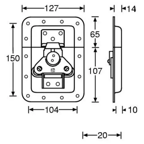 Adam Hall Hardware 17250 SP - Butterfly Latch large with Spr 