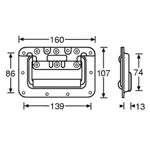 Adam Hall Hardware 34083 - Recessed Sprung Handle medium in 