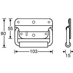 Adam Hall Hardware 3412 - Recessed Sprung Handle Small 