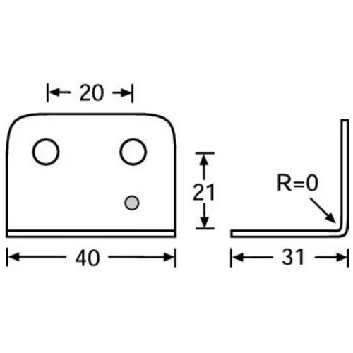 Adam Hall Hardware 40431 - Corner Brace 40 x 31 