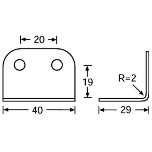 Adam Hall Hardware 40432 - Corner Brace 40 x 29 