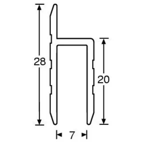 Adam Hall Hardware 6126 - Aluminium h-Section for 7 mm Rack 