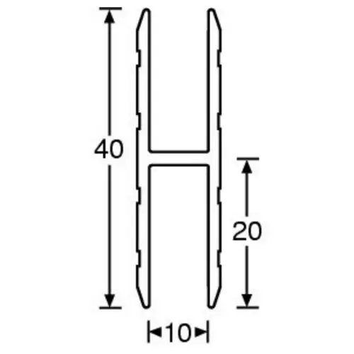 Adam Hall Hardware 6127 - Aluminium H-Section 10 mm for Join 