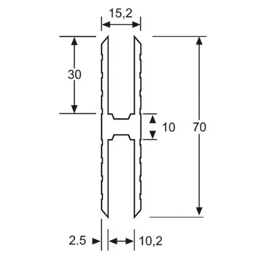 Adam Hall Hardware 6128 - Aluminium H-Section heavy duty Ver 