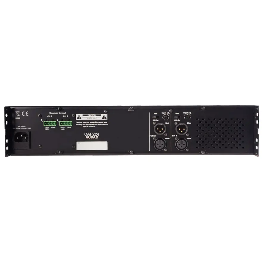 Audac CAP 224 - 100 V Power Amplifier 2-channel 240 W 