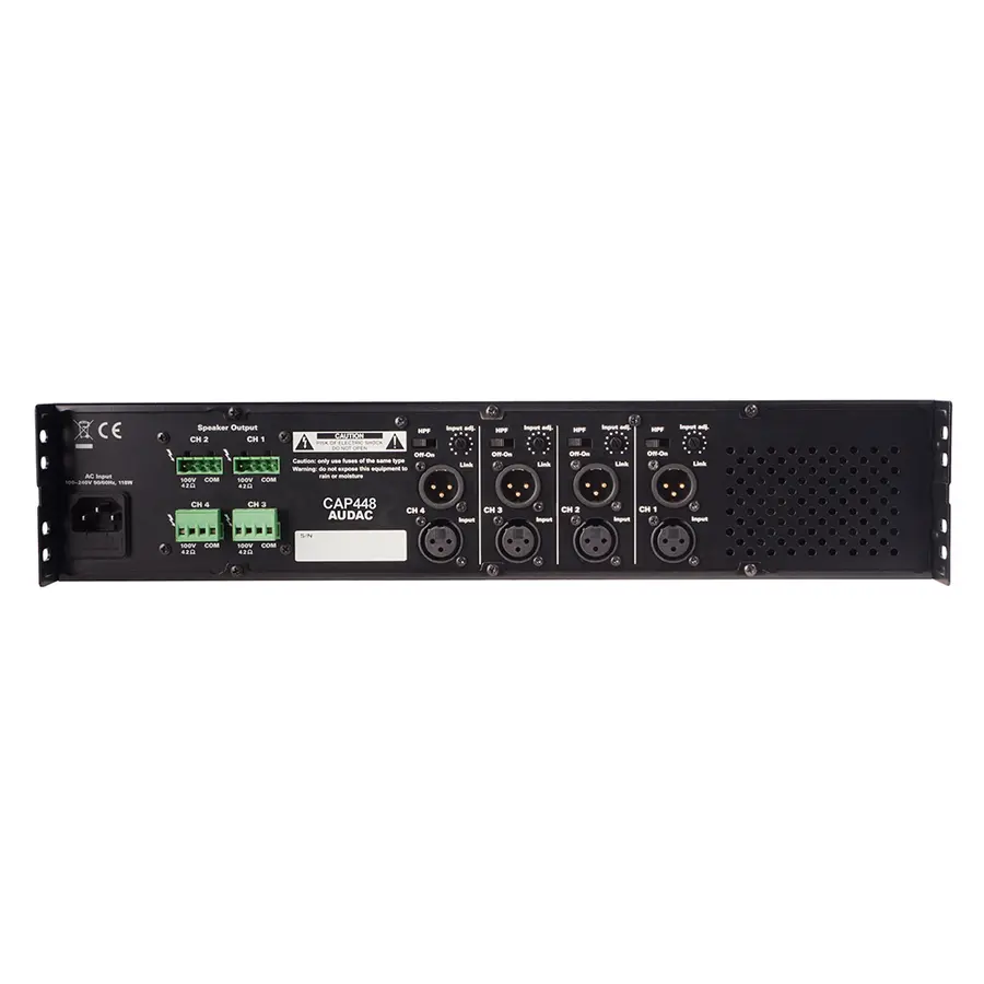 Audac CAP 448 - 100 V Power Amplifier 4-channel 480 W 