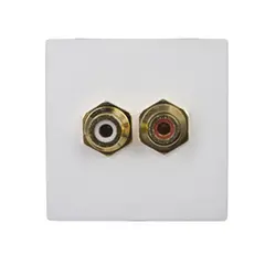Audac CP 45 RCAW - On-wall Connection Plate stereo RCA femal