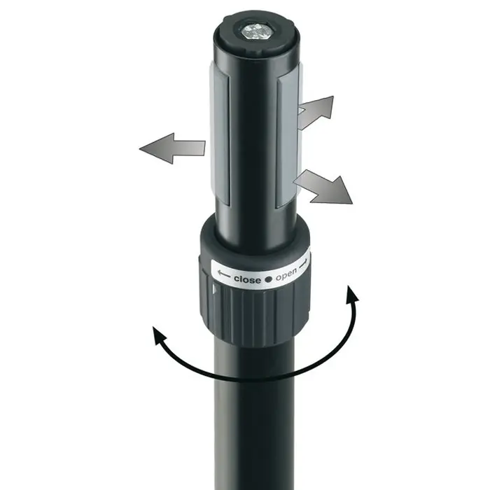 K&M 21364 Avstandsstang «Ring Lock» Sort, Gjenget bolt M20 H: 880 mm 