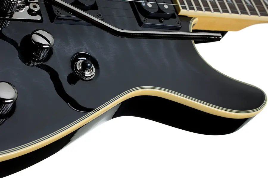 Schecter Omen Extreme-FR (STBLK) See-Thru Black 