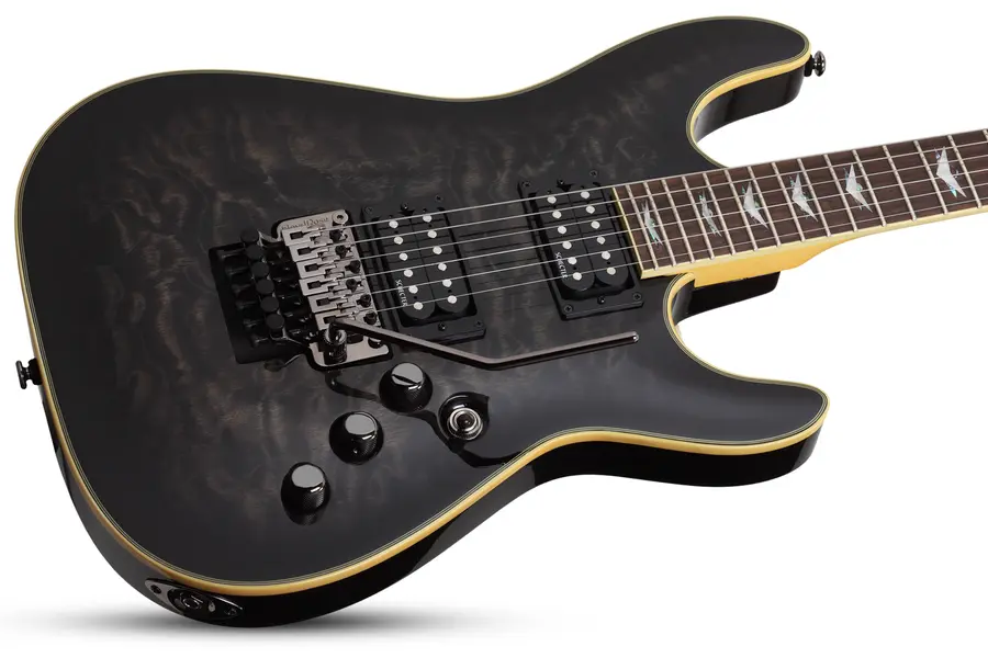 Schecter Omen Extreme-FR (STBLK) See-Thru Black 