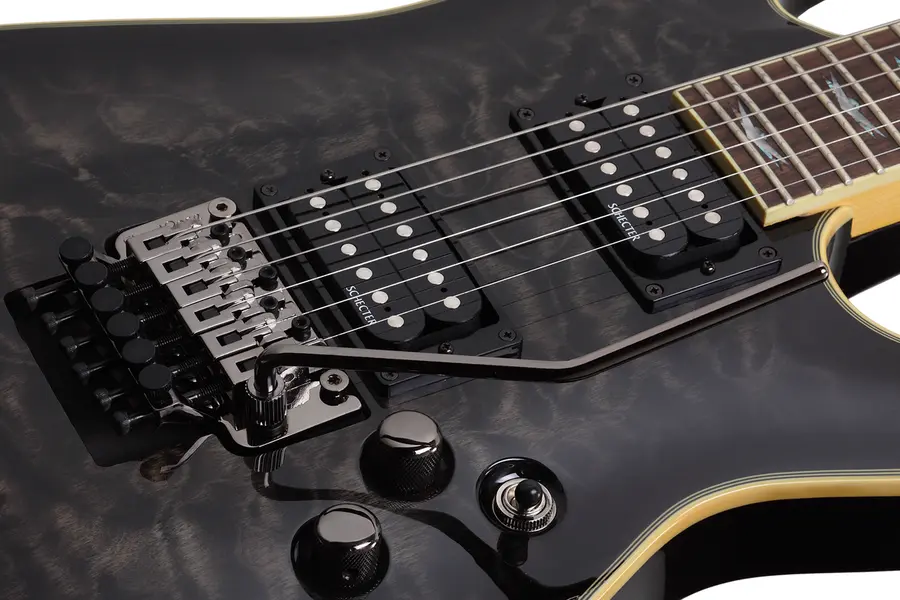 Schecter Omen Extreme-FR (STBLK) See-Thru Black 