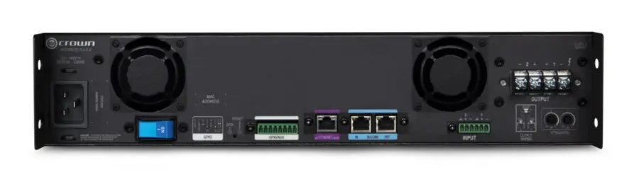 Crown DCi2|2400N installasjonsforsterker m. BluLink, 2 x 2400W i 4ohm/70/100V 