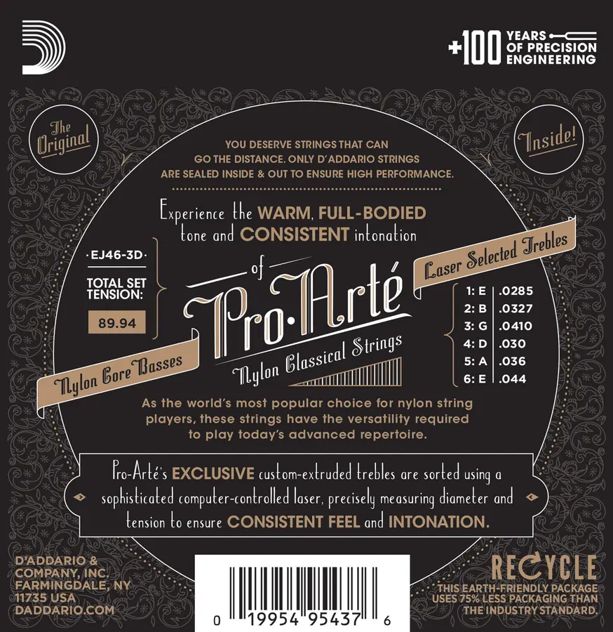 D'addario EJ46-3D Pro Arté High 3 Pack (029-044) 