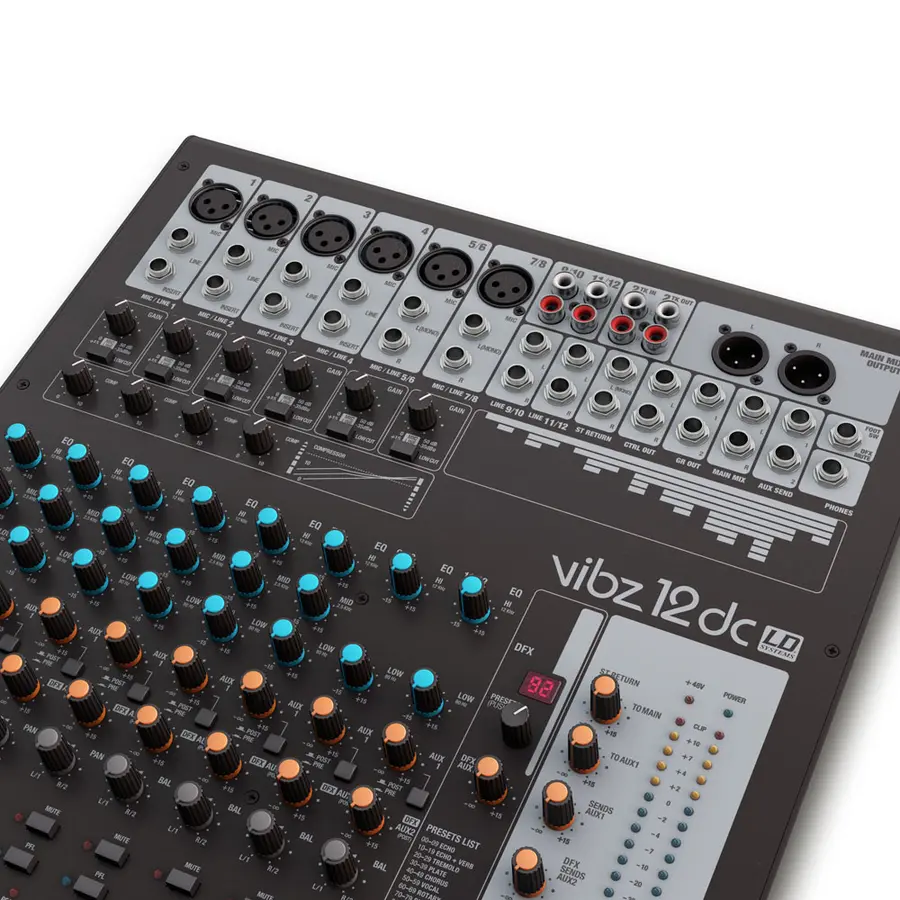 LD Systems VIBZ 12 DC 12 channel Mixer with DFX and Compressor 